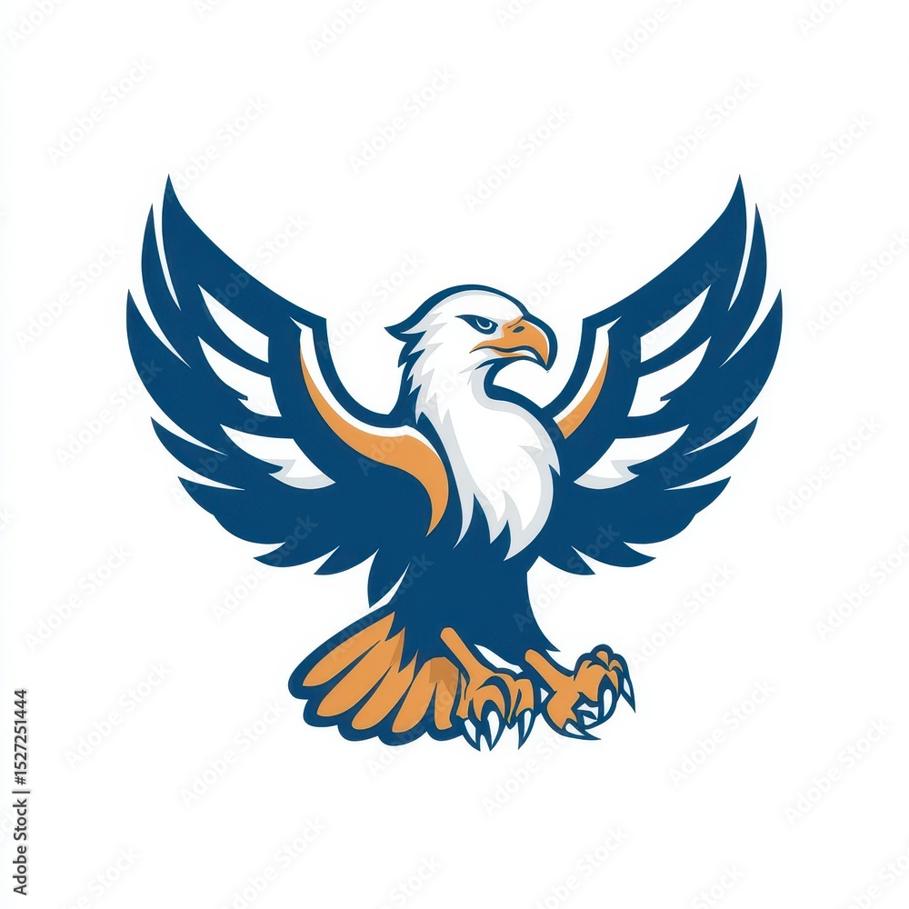 Obraz premium Majestic eagle in flight, detailed illustration.