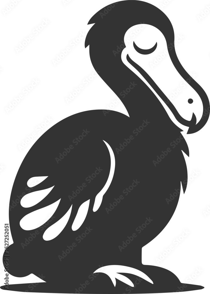 Obraz premium Illustration silhouette of a dodo bird vector drawing
