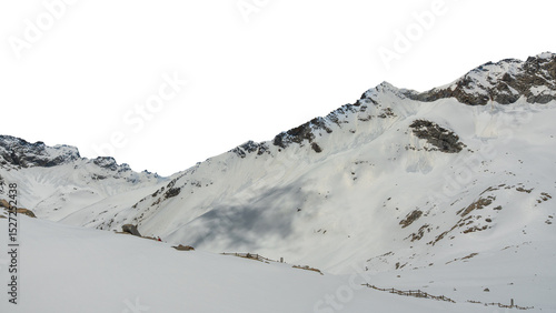 Quadro em tela Snow capped mountain peaks isolated on transparent background, PNG Format