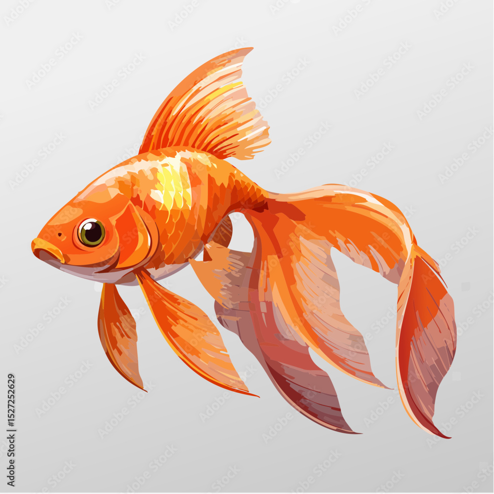 Fototapeta premium 金魚の背景透過アニメ風ベクター素材