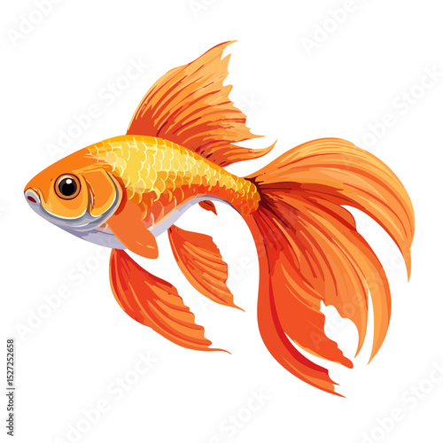 金魚の背景透過アニメ風ベクター素材