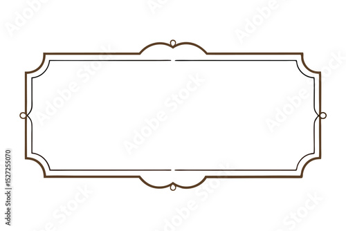 Vintage floral frame with a clipping path on a white background, perfect for a blank retro label design or decorative art illustration