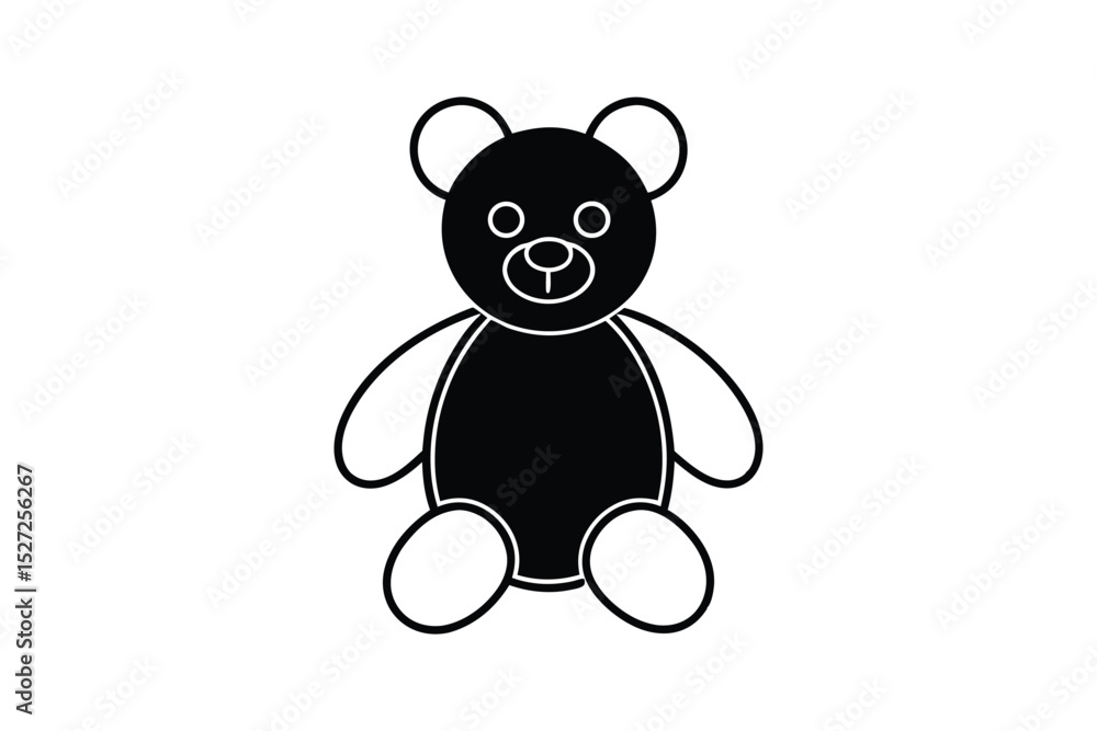Naklejka premium find-a-black-teddy-bear-silhouette-vector-image-fo.eps