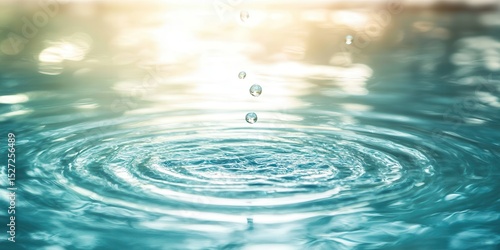 Water Droplets Falling Creating Concentric Circles on a Calm Surface