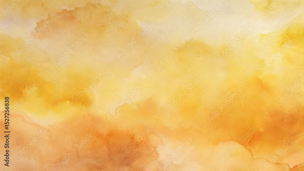 Obraz premium Golden Hour Watercolor Background with Soft Yellow and Peach Blend