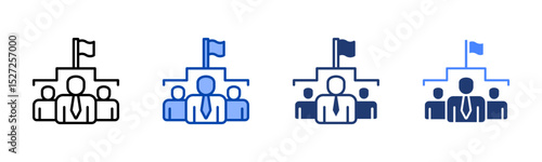 Leadership icon sheet multiple style collection