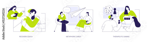 Mental health coach isolated cartoon vector illustrations se