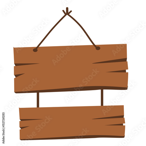 Flat double-layered wooden hanging sign with simple rope, ideal for event signage, fantasy games, or nature-inspired directions and boards.

