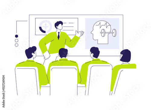 Mental resilience training abstract concept vector illustration.