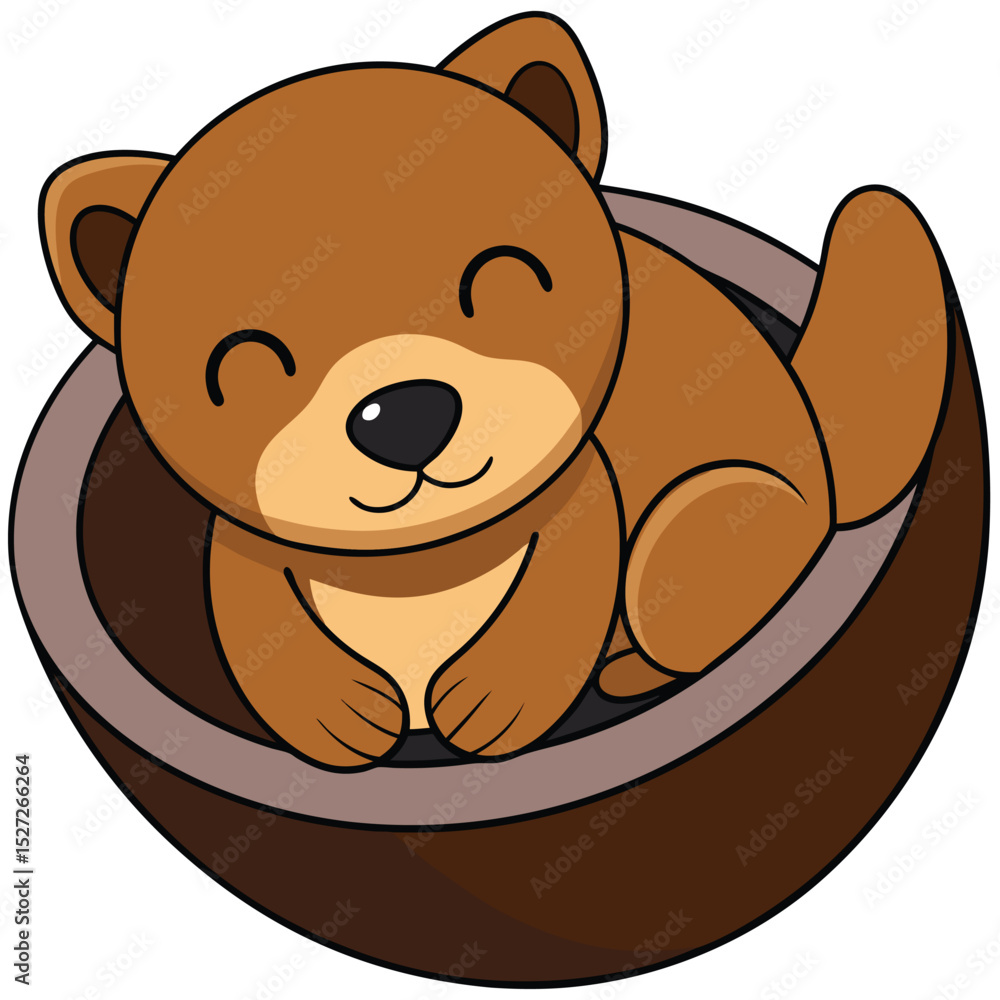 Adorable Sleeping Baby Animal in Nut Shell Adorable Sleeping Baby Animal in Nut Shell