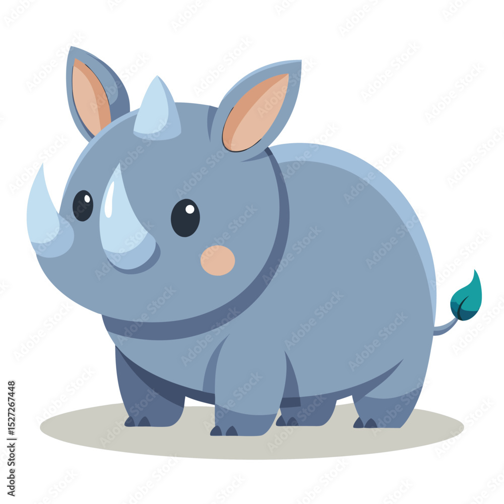 Obraz premium Adorable Baby Rhino Illustration