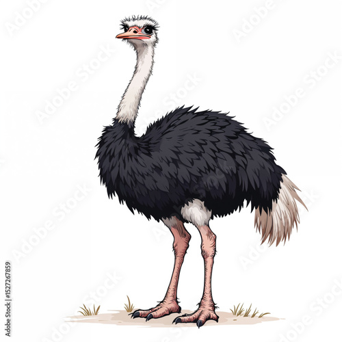 ostrich isolated on white vector illustration isolated
