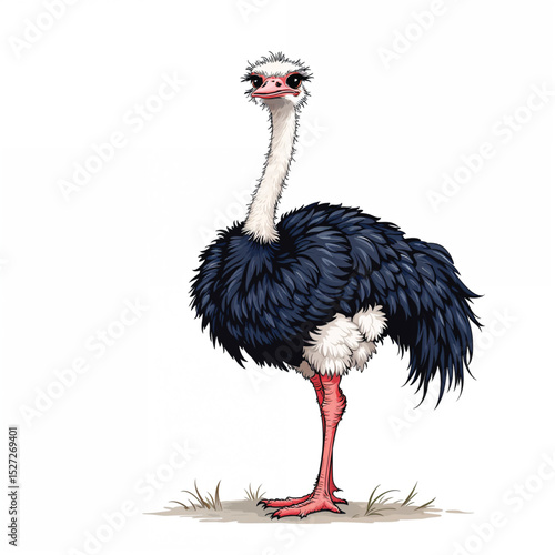 ostrich isolated on white vector illustration isolated