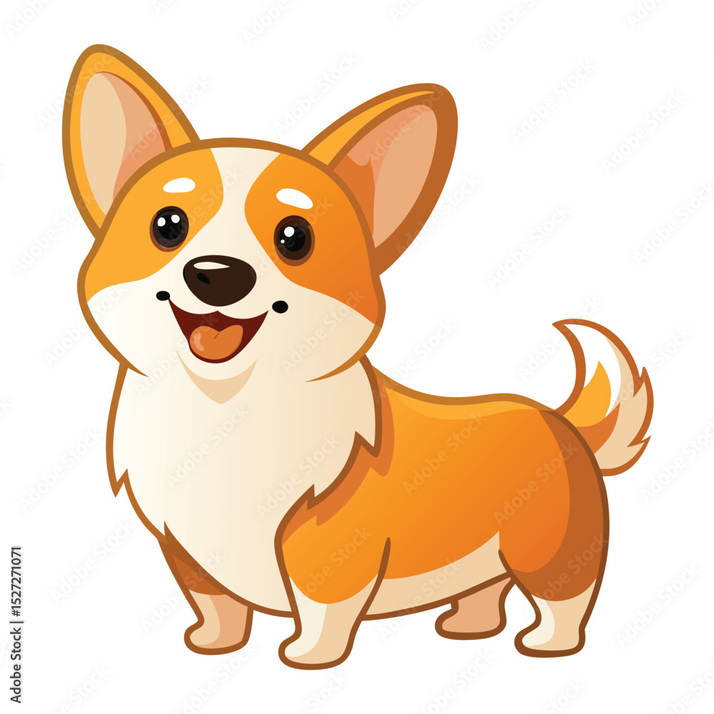 Adorable Cartoon Corgi Puppy Adorable Cartoon Corgi Puppy