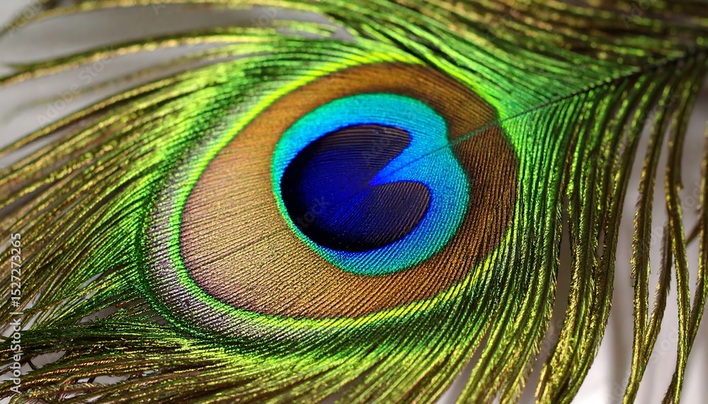 Obraz premium Vibrant Peacock Feather Close Up