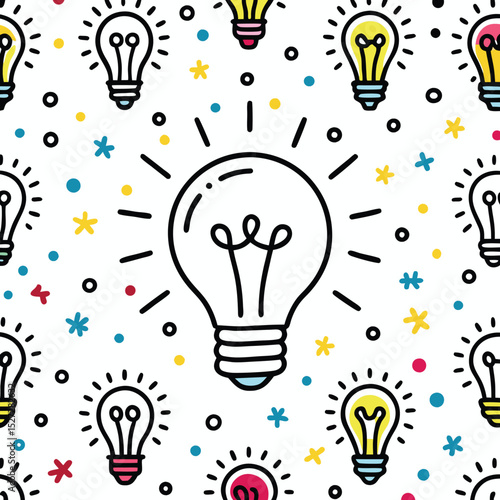 Colorful lightbulb pattern