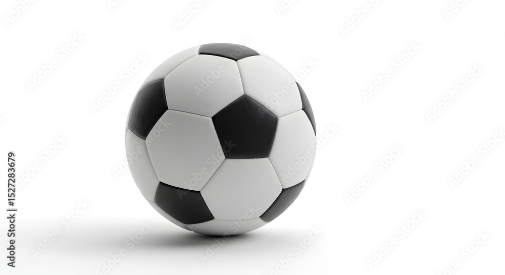 Classic Black and White Soccer Ball on White Background Classic Black and White Soccer Ball on White Background