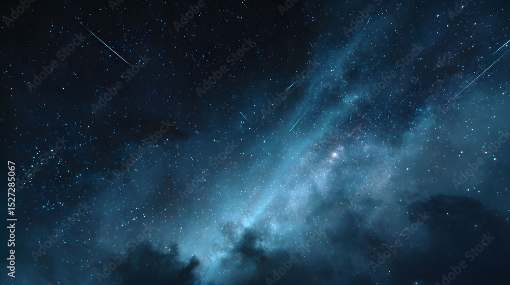Stunning Galaxy Backdrop High-Detail Photo of Shooting Stars and Nebulae Stunning Galaxy Backdrop High-Detail Photo of Shooting Stars and Nebulae