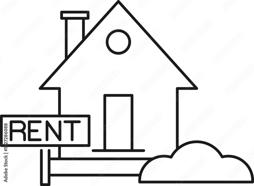 Fototapeta premium Real Estate Rent Icon