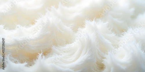 Close-up of fluffy, white, springy material Soft texture, light and airy, perfect for backgrounds or product displays Ideal for crafting, design, and springtime themes , delicate, clean, background