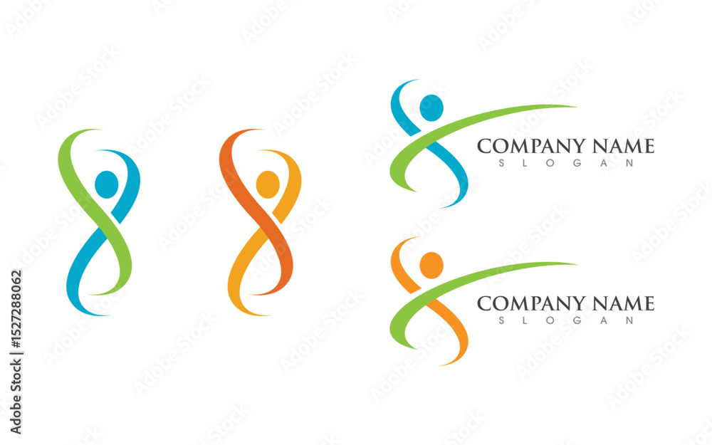 Healthy life Human fit sport logo sign illustration v.269 Healthy life Human fit sport logo sign illustration v.269
