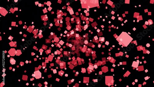 Loads of cube box flying towards viewer. Cube box animation on black background.