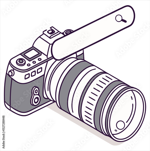 Vector Illustration of Camera with Search bar