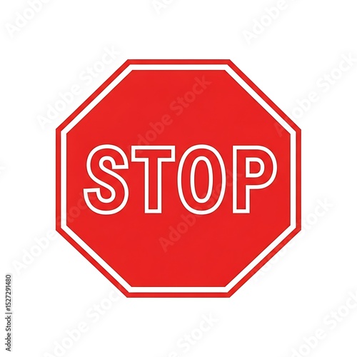Red Stop Sign with White Letters