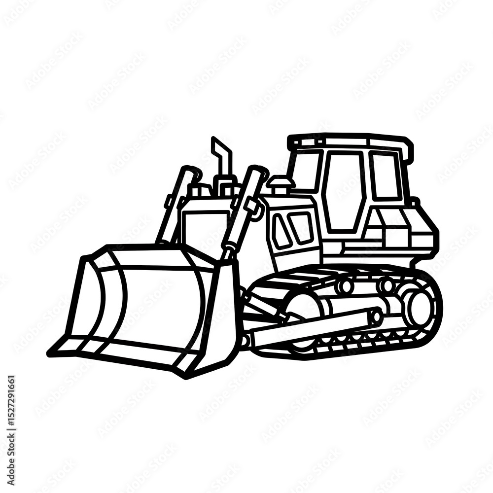 Naklejka premium Bulldozer Illustration