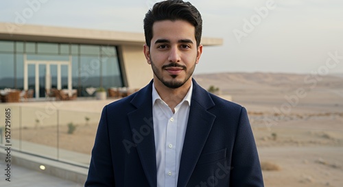 Portrait of a Confident Young Man in a Desert Setting