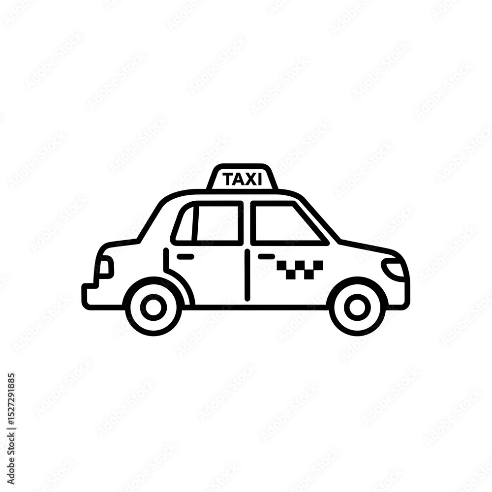 Fototapeta premium Taxi Line Art Illustration