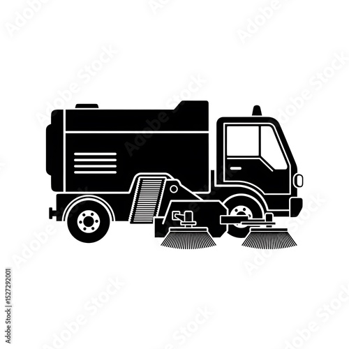 Street Sweeper Truck Icon Vector Illustration