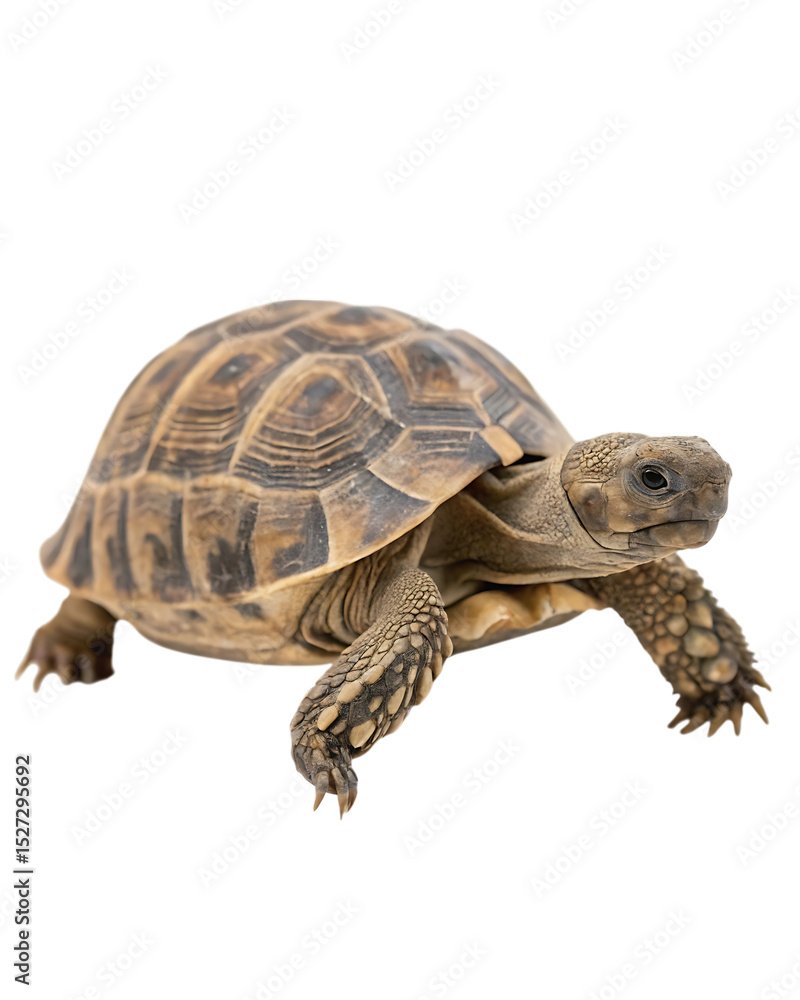 Naklejka premium Young tortoise walking isolated on transparent background