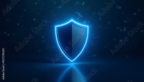A modern shield icon with a glowing edge placed on a dark blurred backdrop, symbolizing cybersecurity, protection, and trust in secure digital environments.
