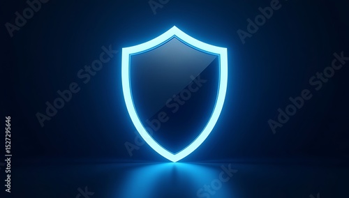 A modern shield icon with a glowing edge placed on a dark blurred backdrop, symbolizing cybersecurity, protection, and trust in secure digital environments.
