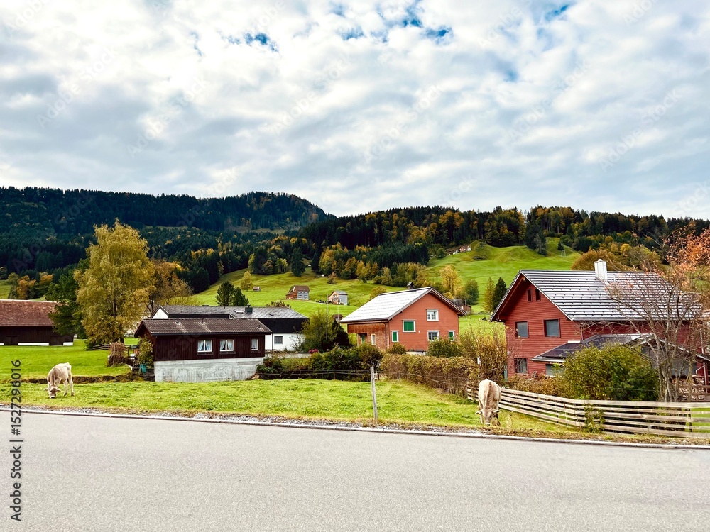 Obraz premium village in the mountains