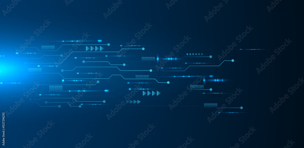 Obraz premium Technology digital interface, artificial intelligence circuit board vector