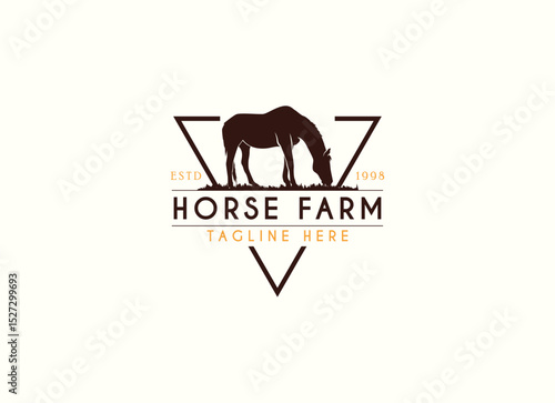 Countryside western country horse farm ranch logo design. Vintage Horse Farm Logo Design