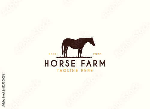 Countryside western country horse farm ranch logo design. Vintage Horse Farm Logo Design