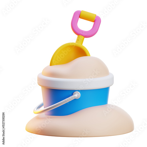 Sand Bucket 3D Icon