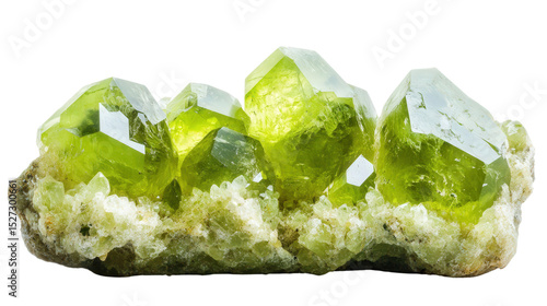 Raw olivine peridot chunk with lime green hues, Transparent background, PNG file