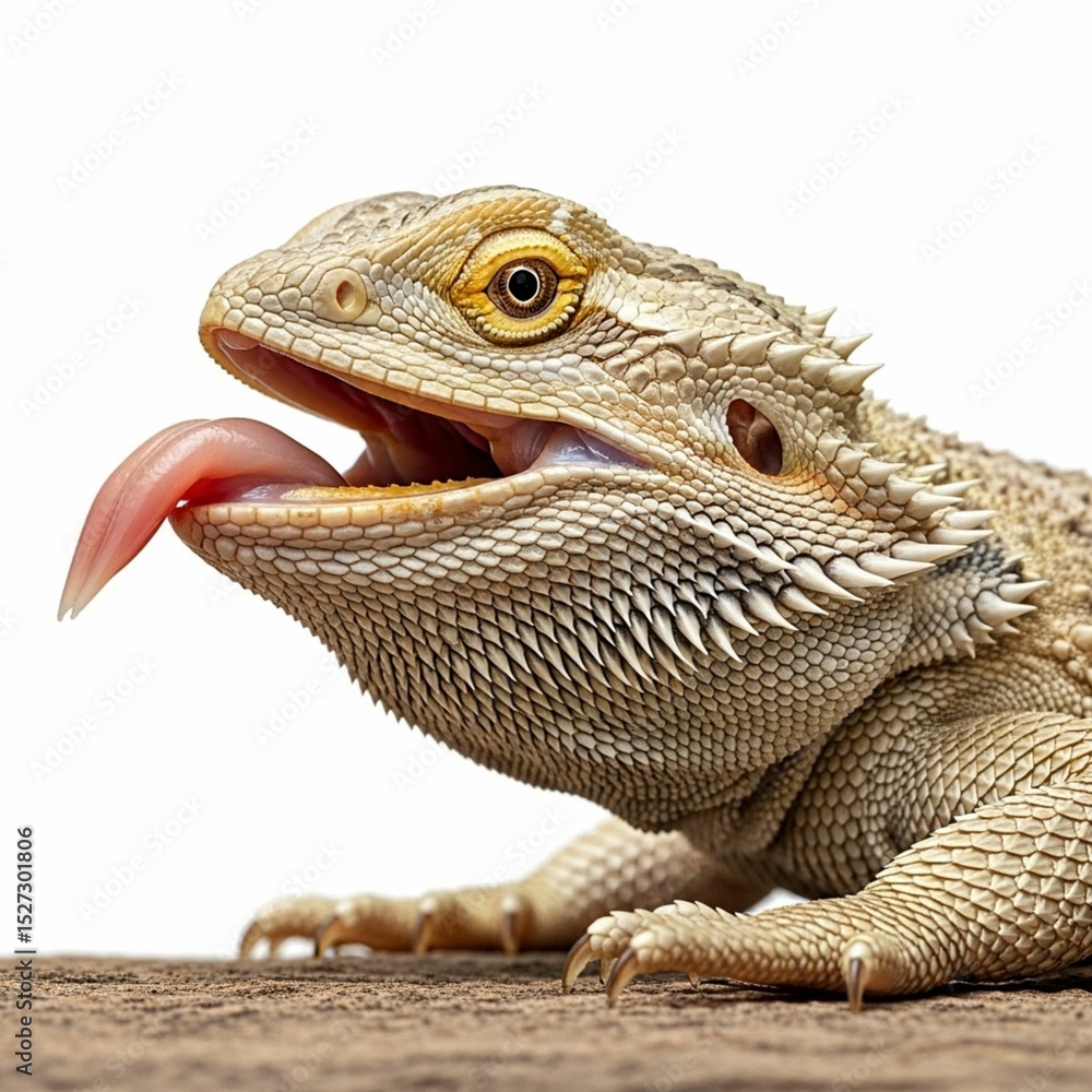 Obraz premium Lizard Eating Insect, Precise Strike, Vivid Detail, Animal Behavior
