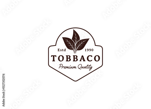 Vintage Retro Hand Draw Sketch Tobacco Plant Tree Leaf Leaves for Cigar Badge Emblem Label Logo Design