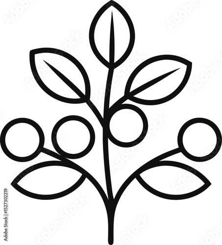 Blackthorn Outline Icon: Wild Plant

