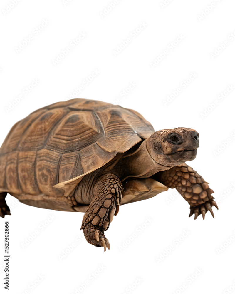 Naklejka premium African spurred tortoise isolated on transparent background