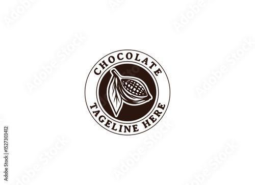 Cocoa bean Logo. Cocoa Icon. Chocolate Cocoa Symbol. Vector Illustration Isolated on White Background.