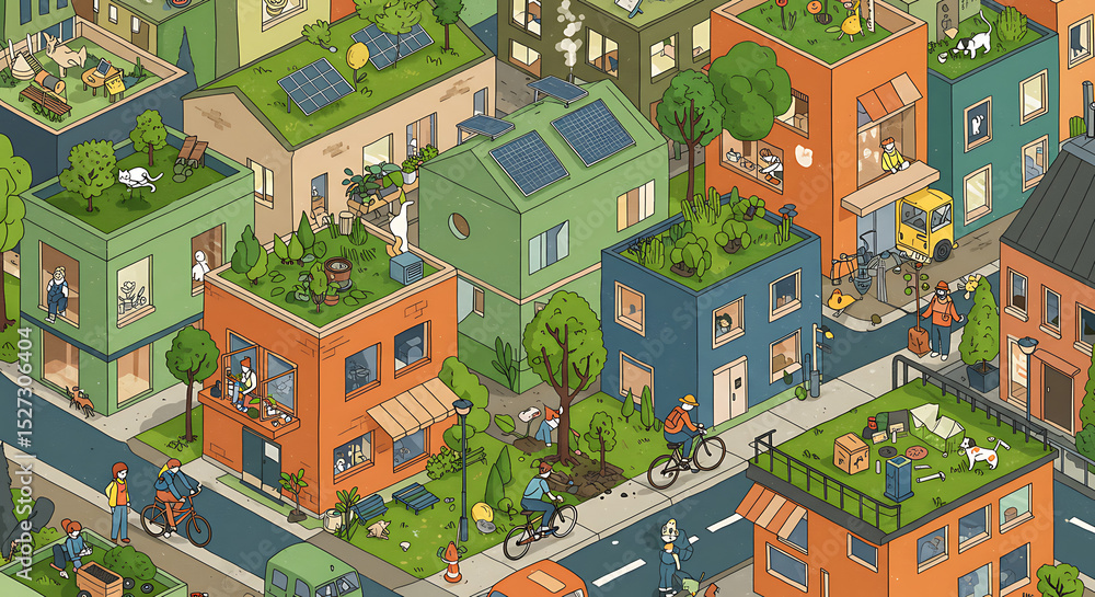 Cartoon Green City Cartoon Green City