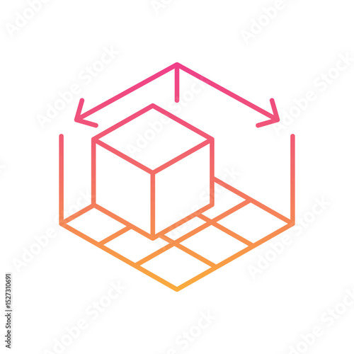 3D Visualization Icon vector