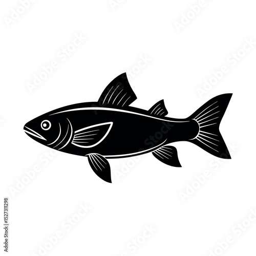 barbel fish vector silhouette