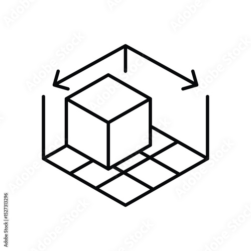 3D Visualization Icon vector
